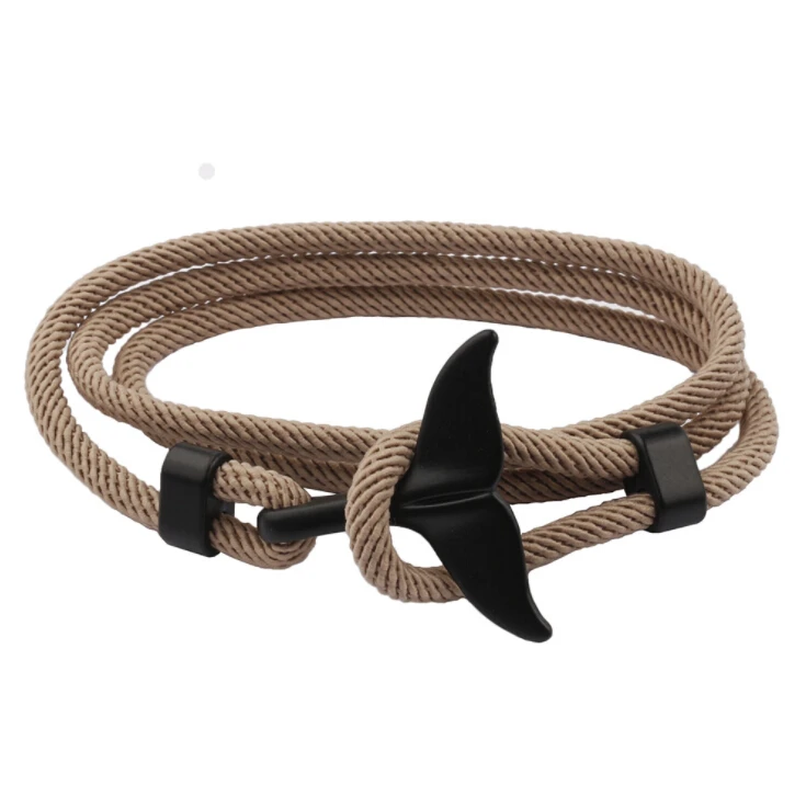 Paracord Bracelet Nautical Men Bracelet With Whale Tail 