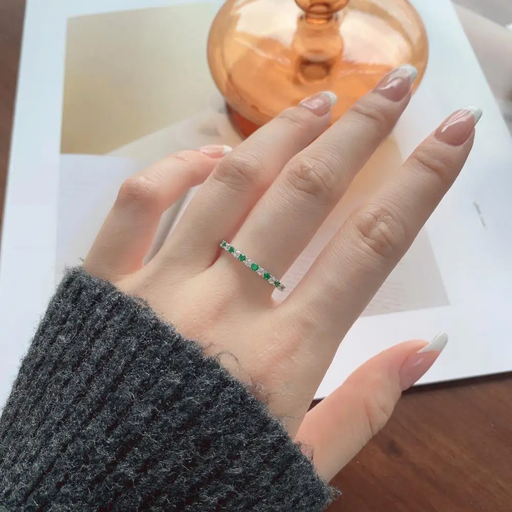 KAKODIY Short Gemstone Ring Girls Engagement Ring 925 Sterling Silver Women's Wedding Ring detail 3