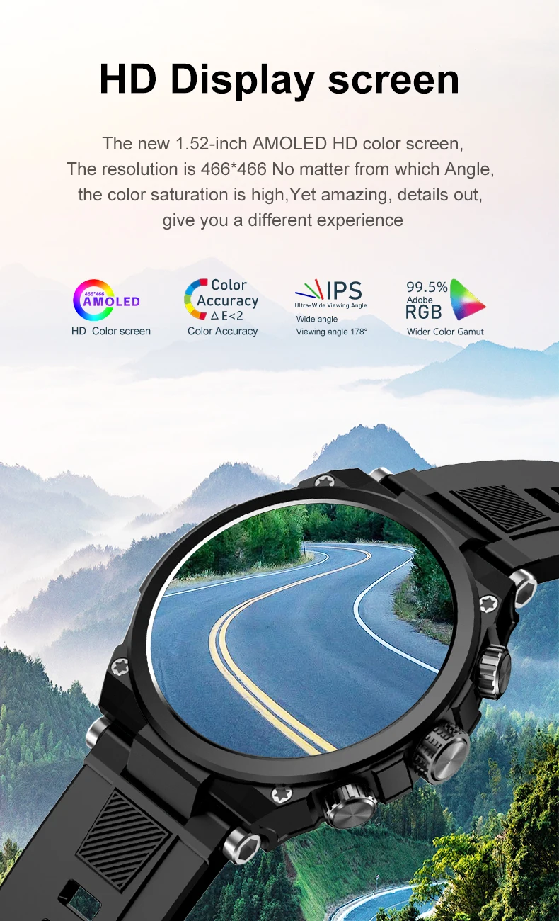 Smart Watch 2024 HD AMOLED Color Display with NFC &amp; Multi-Movement 