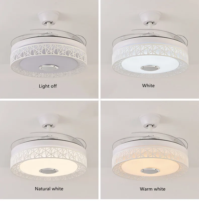 Ceiling fan Lights led Dimmable Chandelier Retractable fan with Remote control 42 inch ceiling fans for dining room/bedroom