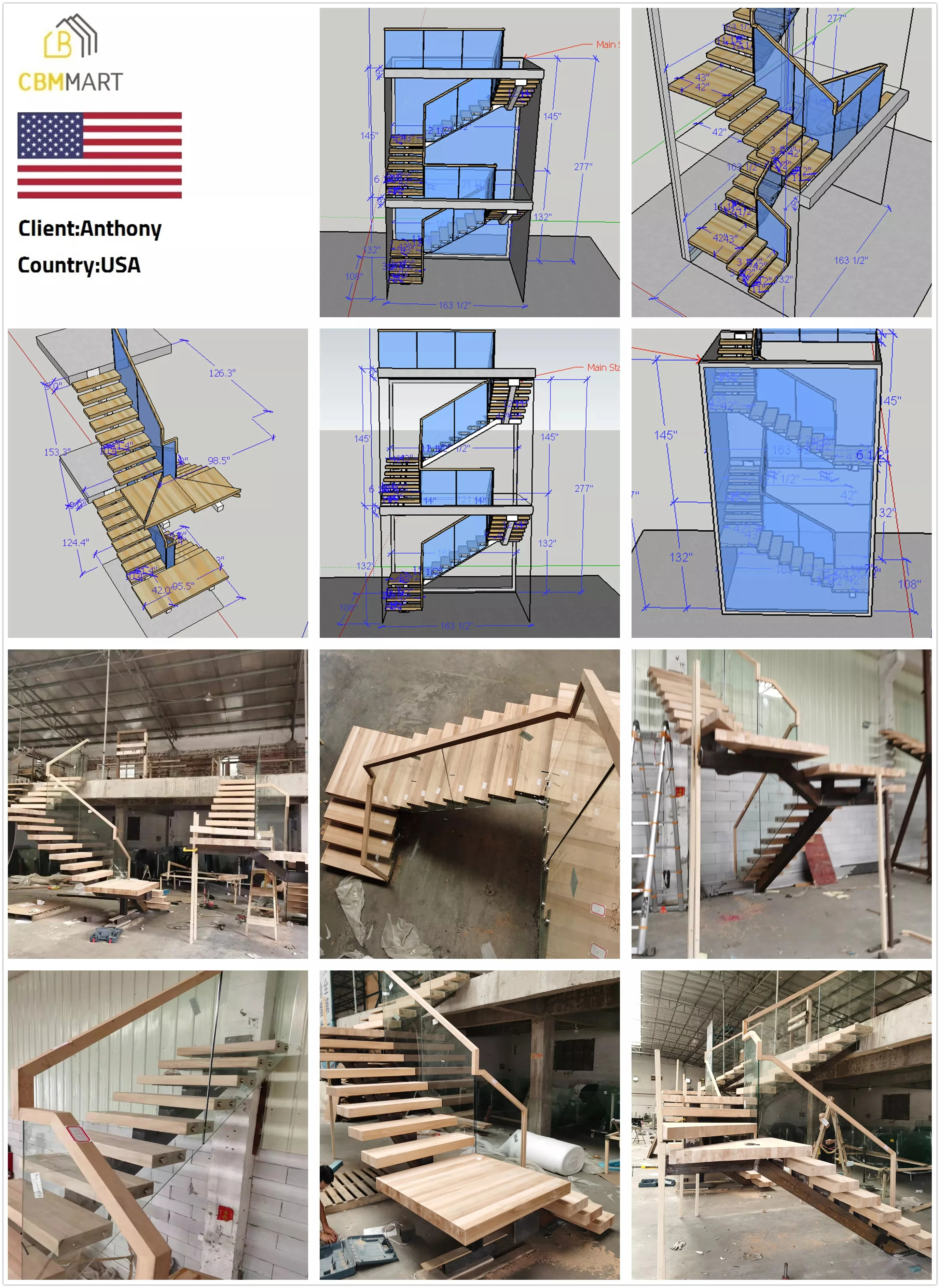 CBMmart Customized Metal Exterior Fire Escape Stairs - Galvanized Steel ...