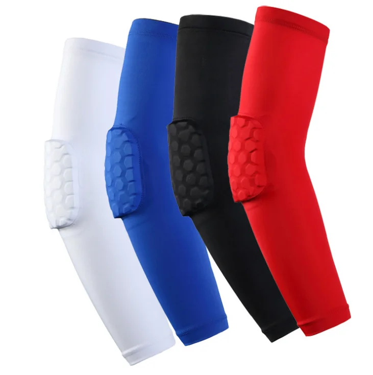 XINGKEJI Anti-Collision Crashproof Honeycomb Basketball Shooting Compression Elbow Arm Sleeve Protection Pads Support Protector Warmer Guards for Basketball Wrestling 