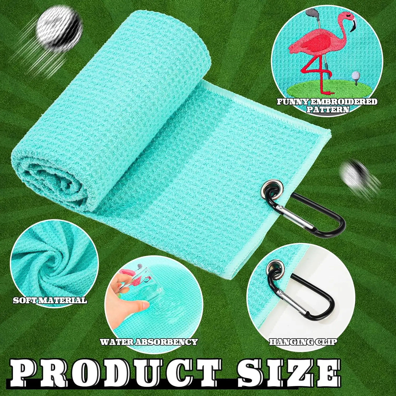 Personalized Logo Microfiber Golf Towel Quick Dry Tri-fold Waffle Pattern Printed Polyester Sport Towel for Travel Jacquard factory