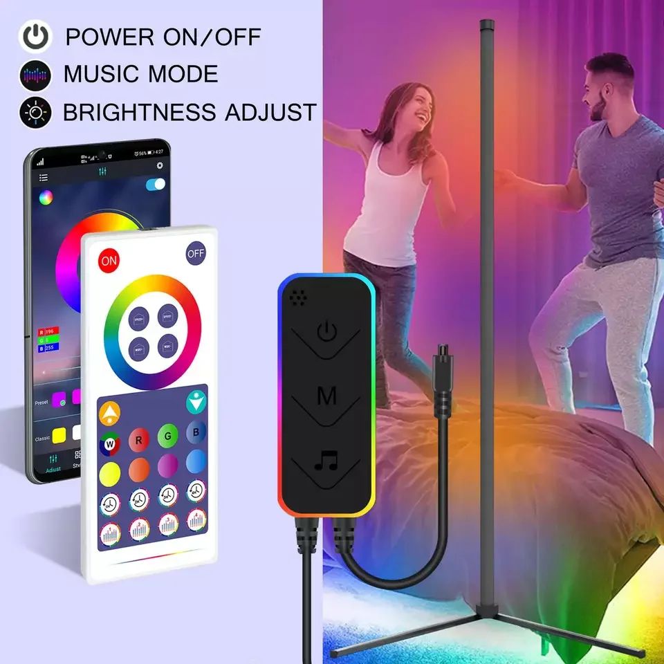 product indoor smart corner floor standing standard lamp lighting home decor modern led rgb floor lamps wifi control by tuya alexa-38