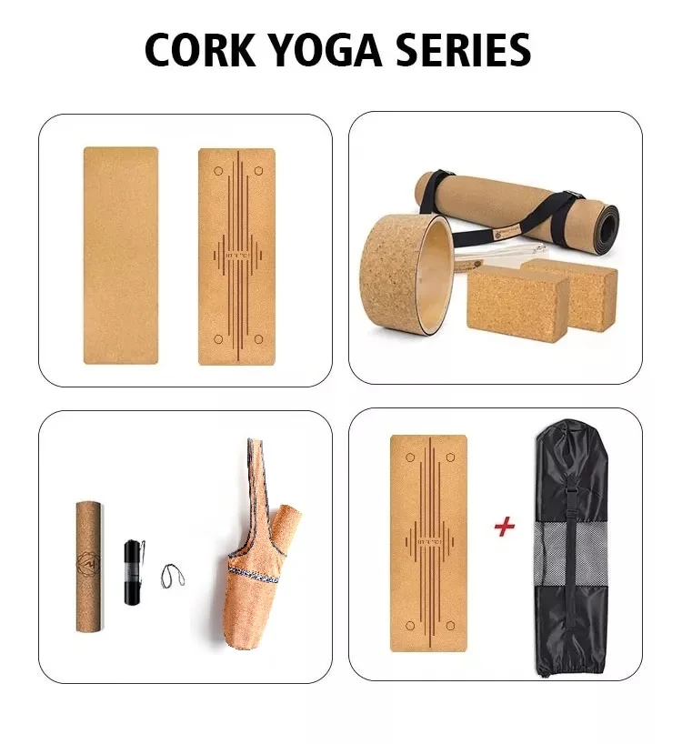 Wholesale Organic Joga Cork Rubber Mat,Weight Lifting Noneslip Mat Met
