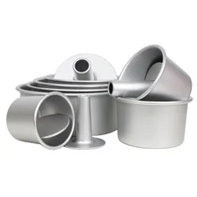 4/5/6/7/8/9/10 Inch Tall round Hollow Bottom Cake Mold Quality Aluminum Metal for Chiffon Mousse Thickening