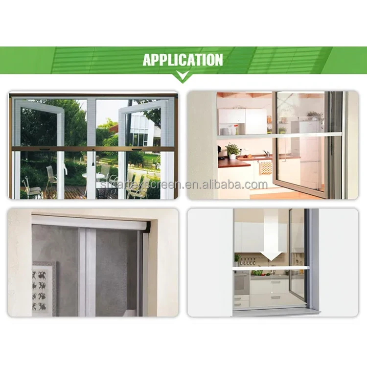 Custom Adjustable Unbreakable Screens Window Aluminum Frame Residential Security Screen Window With Retractable