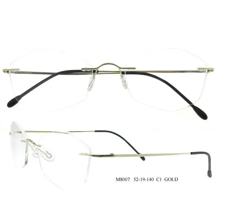 Optical Phantom Trimming Titanium Eyewear Rimless Diamond Cutting None Diopters Optical Eyeglasses for Men and Women