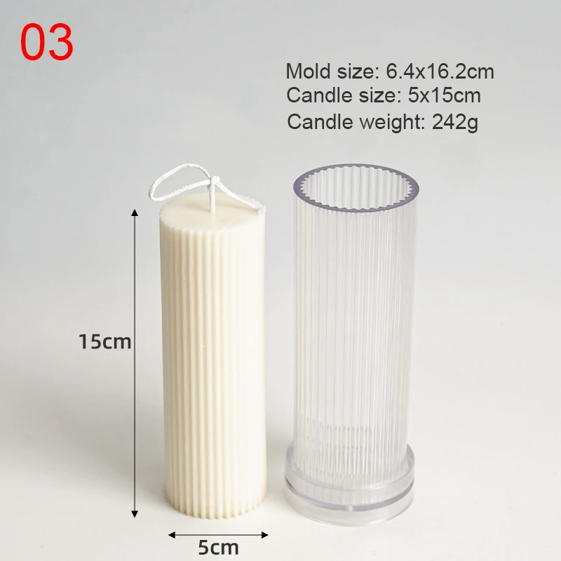 Vertical Stripe Pillar Candle Acrylic Mold Candle Making Mold For Home