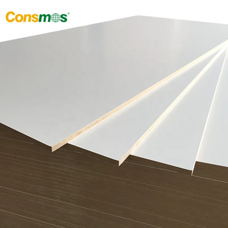1220x2440mm Both Sides Melamine Mdf 18mm White Coloured Mdf Board