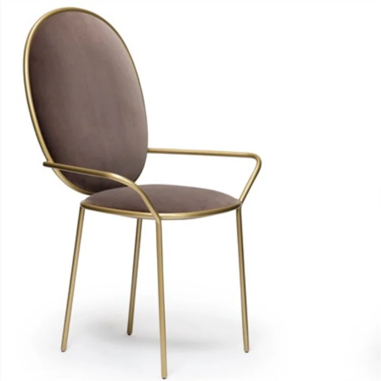 modern style Line chair Velvet with gold legs dining chair for restaurant  living room Makeup chair hot-sale