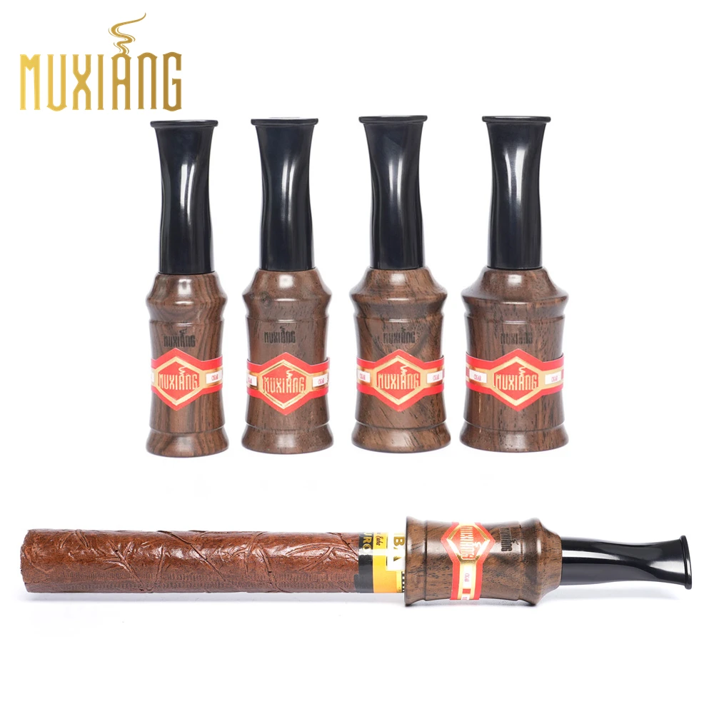cigarette holder mouthpiece near me 4pcs Briar Cigar 40/44/48/52 Ring Short Cigar Filter Holder Wholesale Luxury Portable Ebony Wood