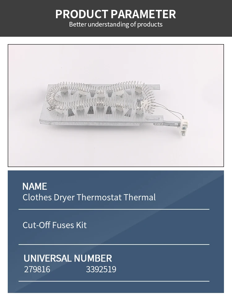 3387747 Clothes Dryer Thermostat Thermal Cut Off Fuses Kit 279816 3392519  Dryer  Parts factory