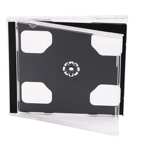 Double CD Jewel Case 10.4mm Standard for 2 CDs with Black FOLD-OUT Tray HQ AAA 