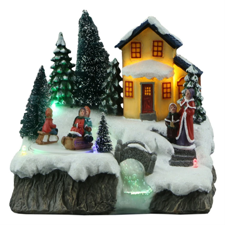 Fiber Optic Christmas Village Decorations