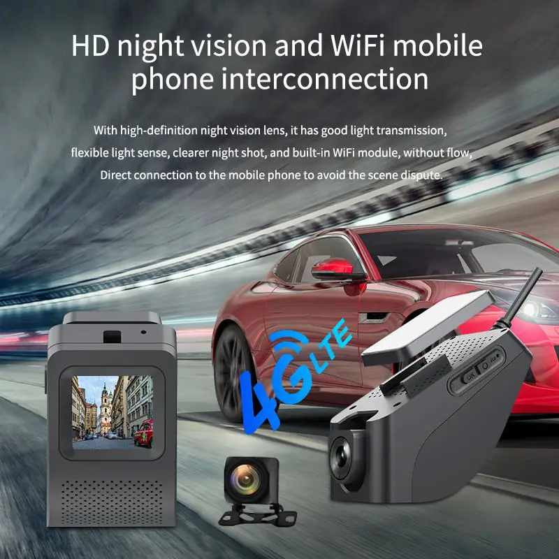 K19 Smart Car DVR Full HD 1080P Dual Lens Dash Cam With 4G WiFi GPS Logger Rearview Camera Android LCD IPS Screen WDR Functions