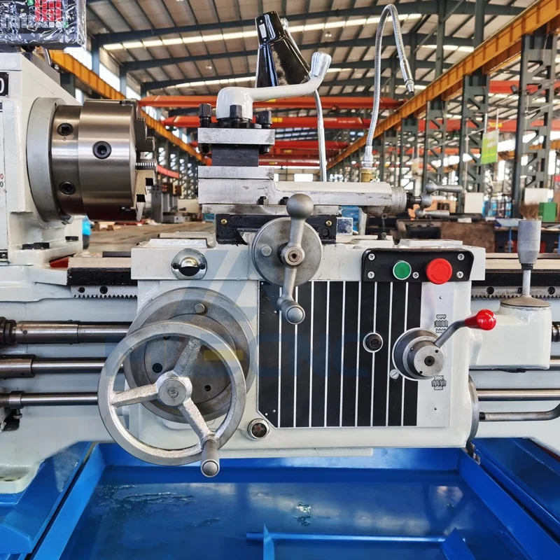 Shandong Factory Manual Lathe CA6166 2000mm Through Hole 52mm Metal Working Tools with Chuck and Tailstock