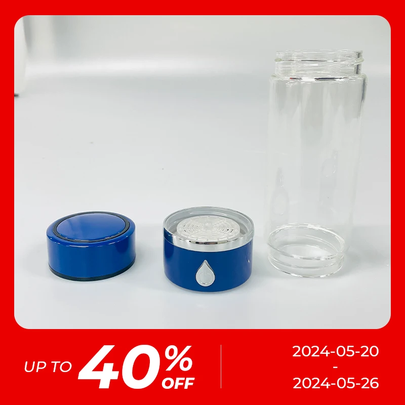 Rechargeable Hydrogen Water Generator Portable Hydrogen Water Ionizer Machine Hydrogen Water Bottle for Home Office Travel