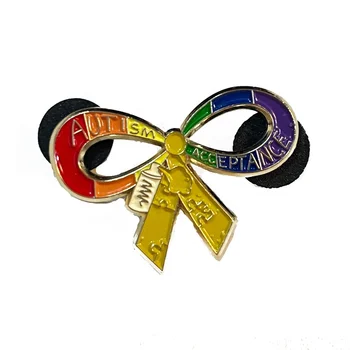 China Manufacturer Design Pride Soft Enamel Badges Customized Bow Tie Shape Gold Plated Soft Enamel Pins