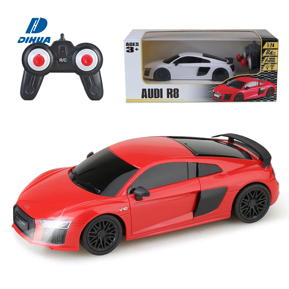 1/24スケール 全機能搭載 公式ライセンス取得済み アウディR8 2.4GHzリモコンカー（ヘッドライト付き） クールなスーパーカー 子供向け