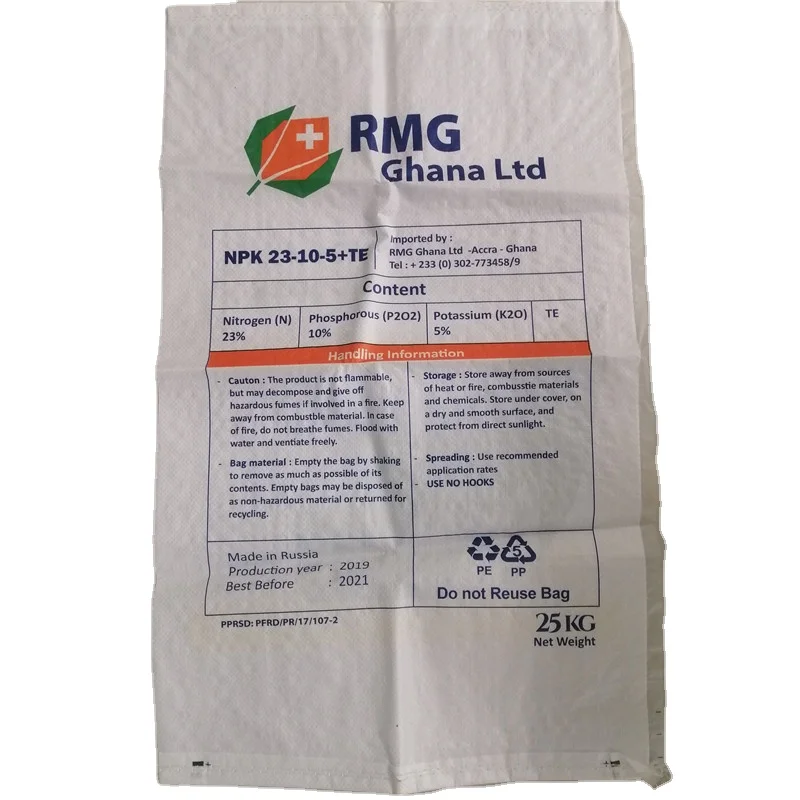 Custom pp Woven Bag Bulk Fertilizer Urea Soil Packaging Bags 25kg 50kg