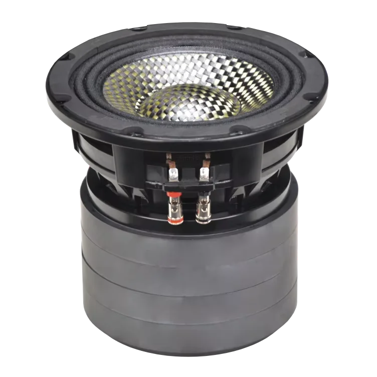 altavoces de gama completa de media-grave de fibra de carbono de 6 pulgadas (4 imanes de ferrita, 300 W RMS) y de 8 pulgadas (5 imanes, 800 W RMS), para sistemas de sonido PA exteriores