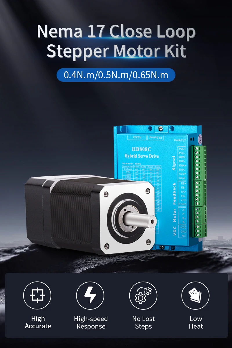 Lunyee Nema17 Closed Loop Stepper Motor Wtih Driver Kit Nema 17 Hybrid ...
