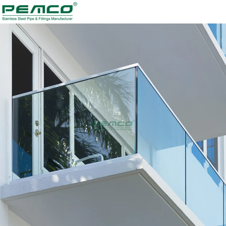 Wholesale Factory Balcony Used Designs Wrought Aluminum Casting Tempered Glass Railing for Sale