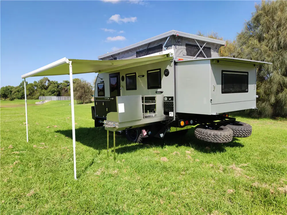 Fully Off Road 13ft Pop Top Hybrid Caravan Camper Trailer with Bunk ...