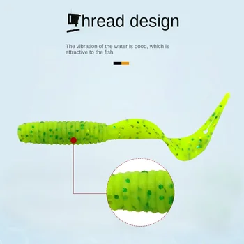 Lure Forked Tail Coiled Tail Flexible Elastic Soft Stainless Steel Artificial Bait Long-Cast Bass Snakehead Hooks Fishing – Soft Lure – view 4