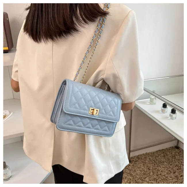 Latest Design Women Fashion Chain Soft Small PU Leather Shoulder Bags For Ladies