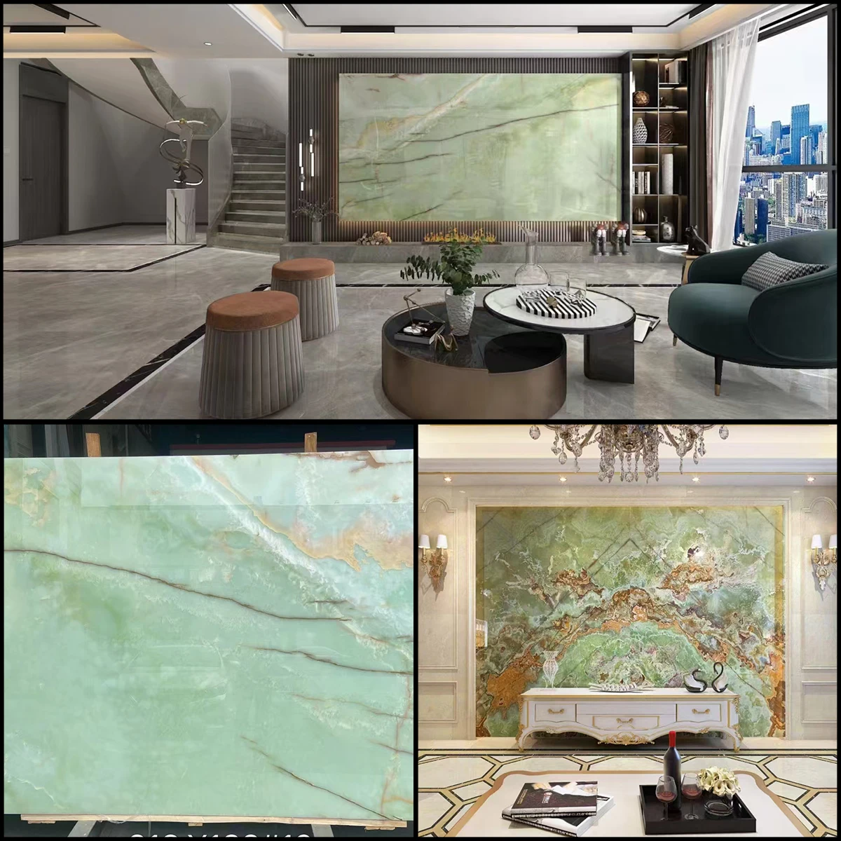 Customize Size Natural Light Green Onyx Slab for Kitchen Countertop Wall Panel Floor Tiles Onyx Vanity Basin Bar Table Onyx Vase