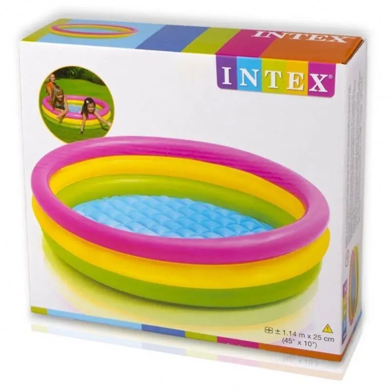 INTEX 57412 3-Ring Rainbow Swimming Pool