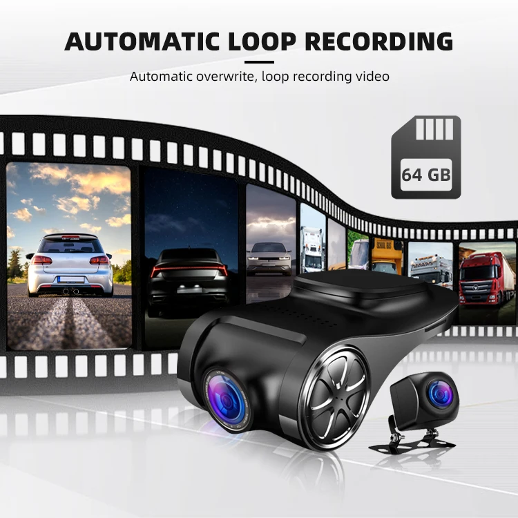 Coview Hot Sales 64G Car Camera Dashcam Usb 1080P+720P 2 Channel Video Recorder Dual Lens Drive Car Black Box for Southeast Asia factory