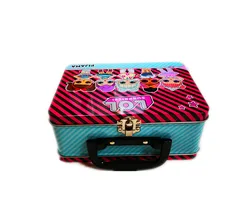 Cuboid shape metal piggy bank cartoon tin box cute character money tin gift box