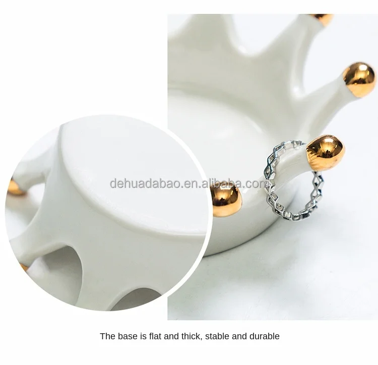 Custom Ceramic Ring Holder Jewelry Crown Shape Ring Trinket Tray Dish Birthday Wedding Festival Gifts.jpg