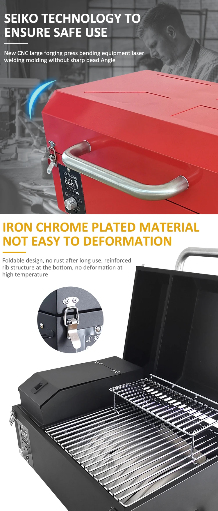 Wholesale Price 8 In 1 Outdoor Rotating Electric Grills Iron Powder Coating Barbecue Wood Pellet