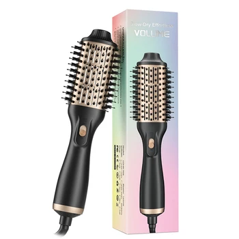 Electric 3 In 1 Professional Portable Heat Cold Straightener Comb Hot Air Brush Styler 1 Step Hair Dryer And Volumizer