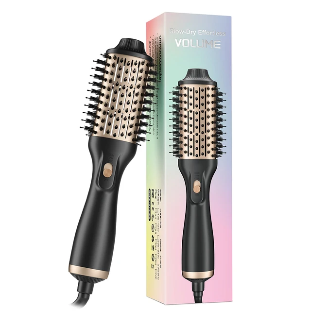 Electric 3 in 1 Professional Portable Heat Cold Straightener Comb Hot Air Brush Styler 1 Step Hair Dryer and Volumizer