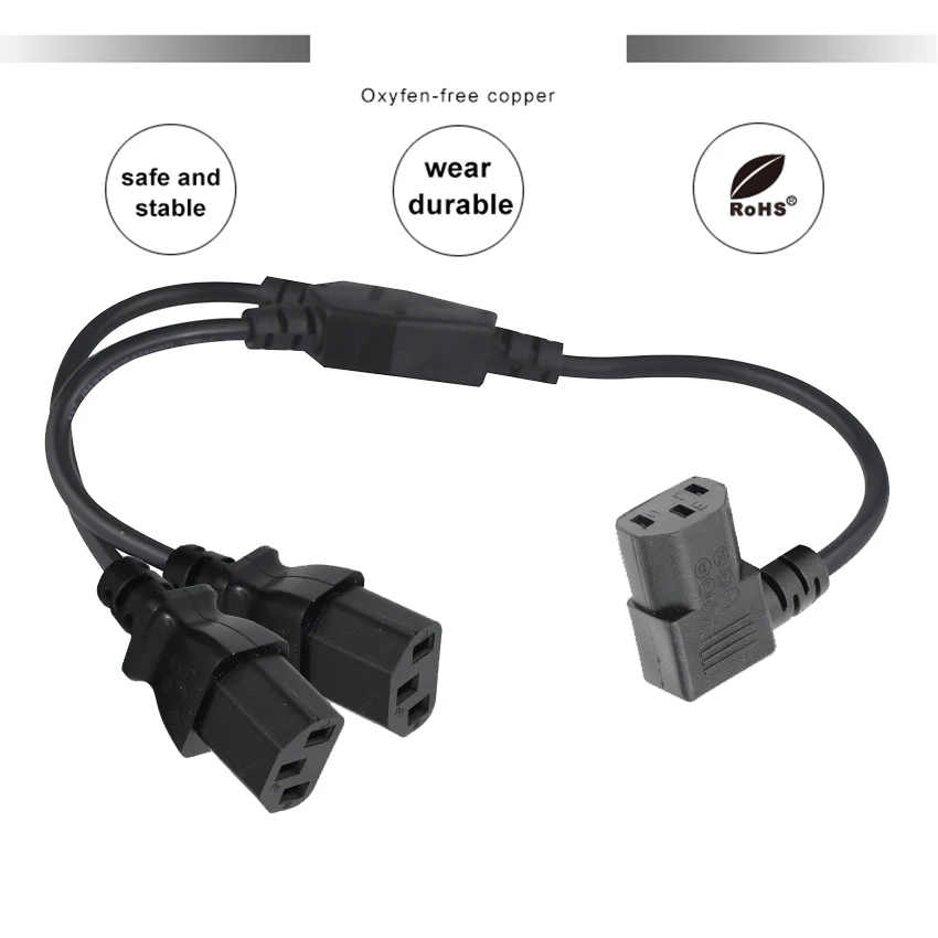 Iec 320 Plug Socket Splitter Y Cable Female Inlet Iec320 C14 To Dual ...