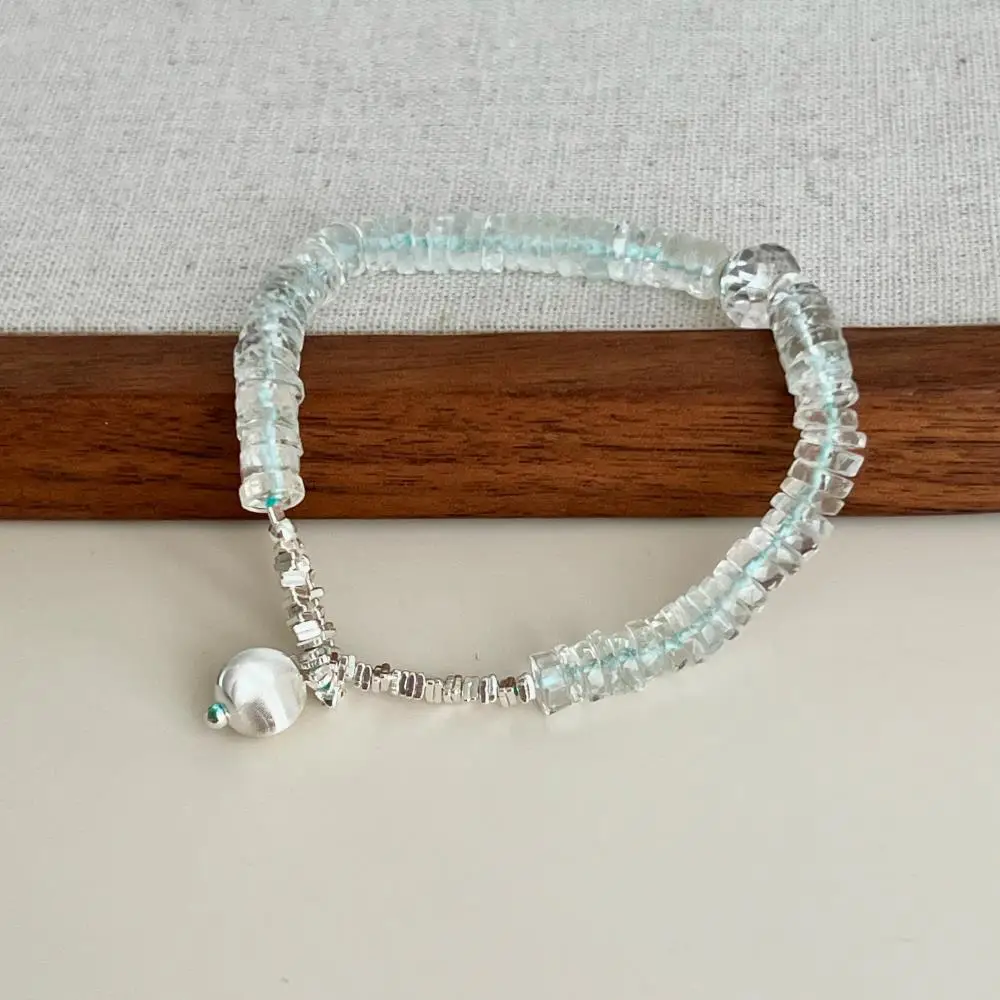 KAKODIY Natural Topaz Women's Bracelet Matte 925 Sterling Silver Jewelry Bead Bracelet detail 1