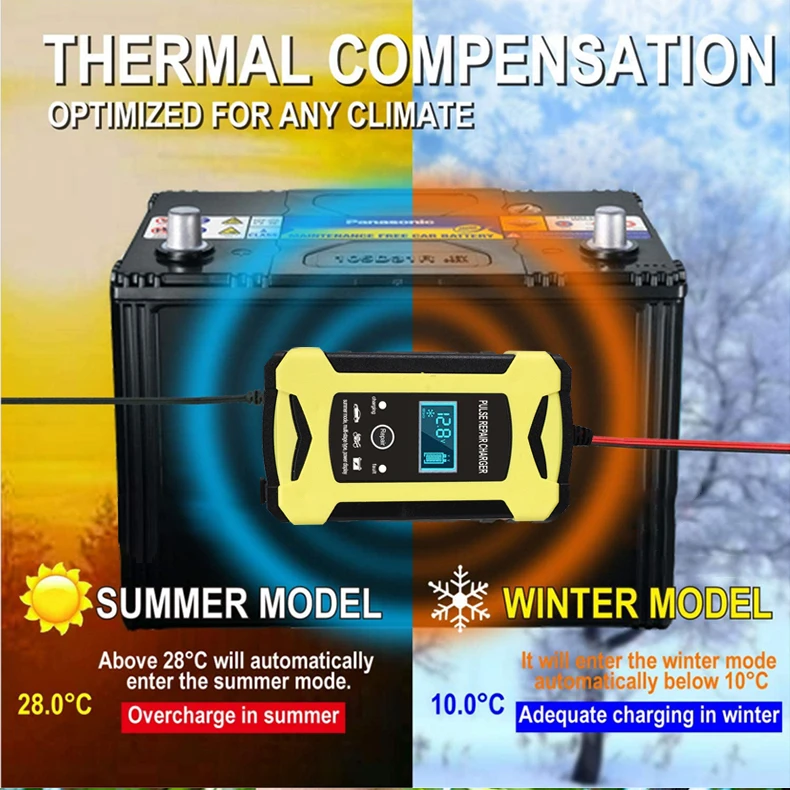 Automatic fast 12V car battery charger 12v 6a Maintenance-free deepcycle 12 volt trickle battery charger with pulse repair_22