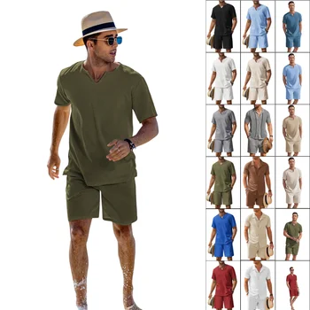 Factory customized casual sportswear men's summer fitness clothing beachwear