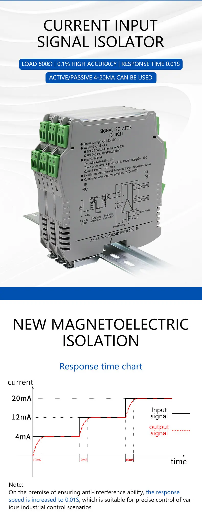 Signal Isolator 075mv/420ma Signal Converter 9vdc32vdc Signal