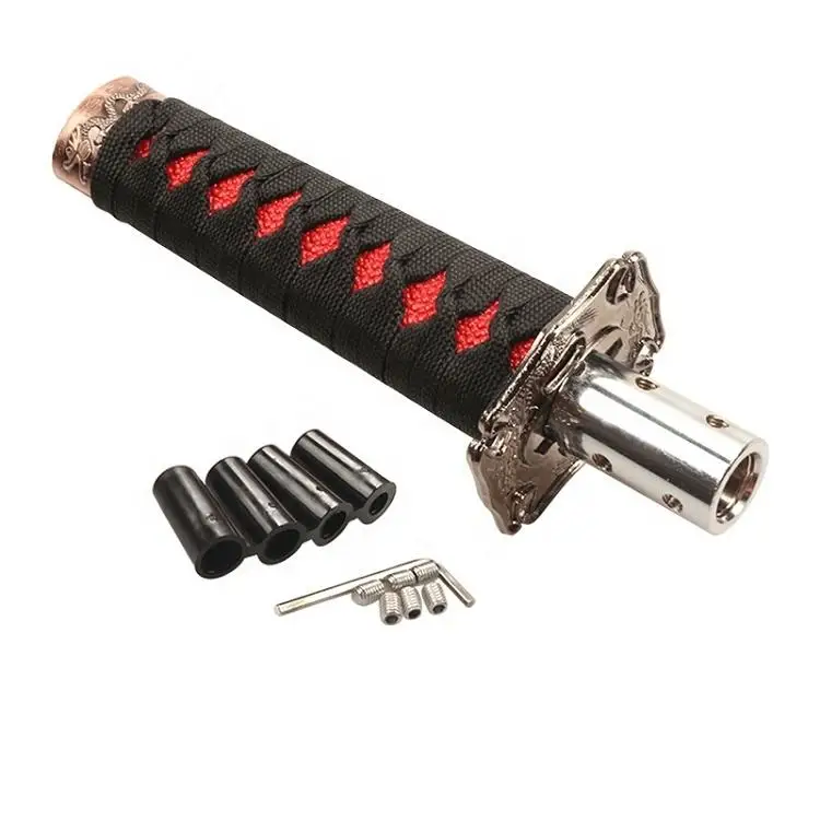 Samurai Red Sword Handle Design 15cm Shift Knob Auto Refitting Accessories Car Gear Handle Wave Stick