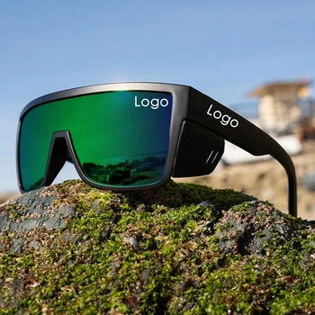 Custom logo Men Women Side Shiled Oversized  Sunglasses Luxury  Designer One Piece Lens Saftey Glasses Shades Eyewear