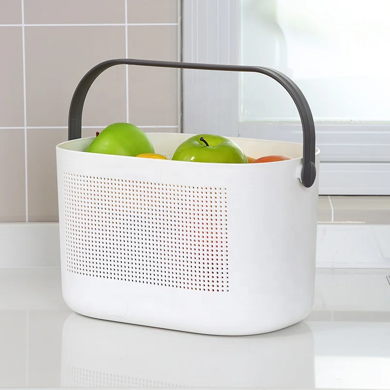 Mulltipurpose PP Countertop Shampoo Bottle Brush Kitchen Bathroom Plastic Storage Basket