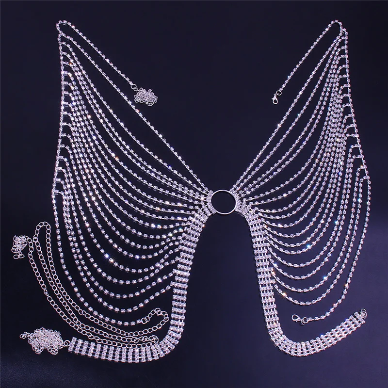 Rhinestone Body Chain Jewelry Making Supplies Women Sexy Shining Multi