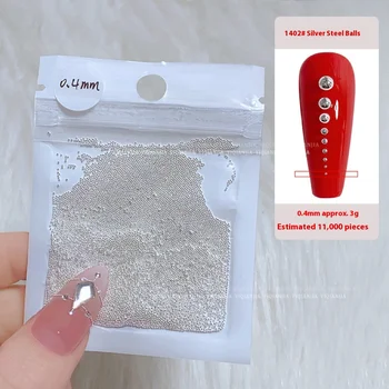Nail Art Mini Steel Balls Japanese DIY Handmade Nail Decoration 0.4mm Gold Silver Solid Eco-Friendly All-Match