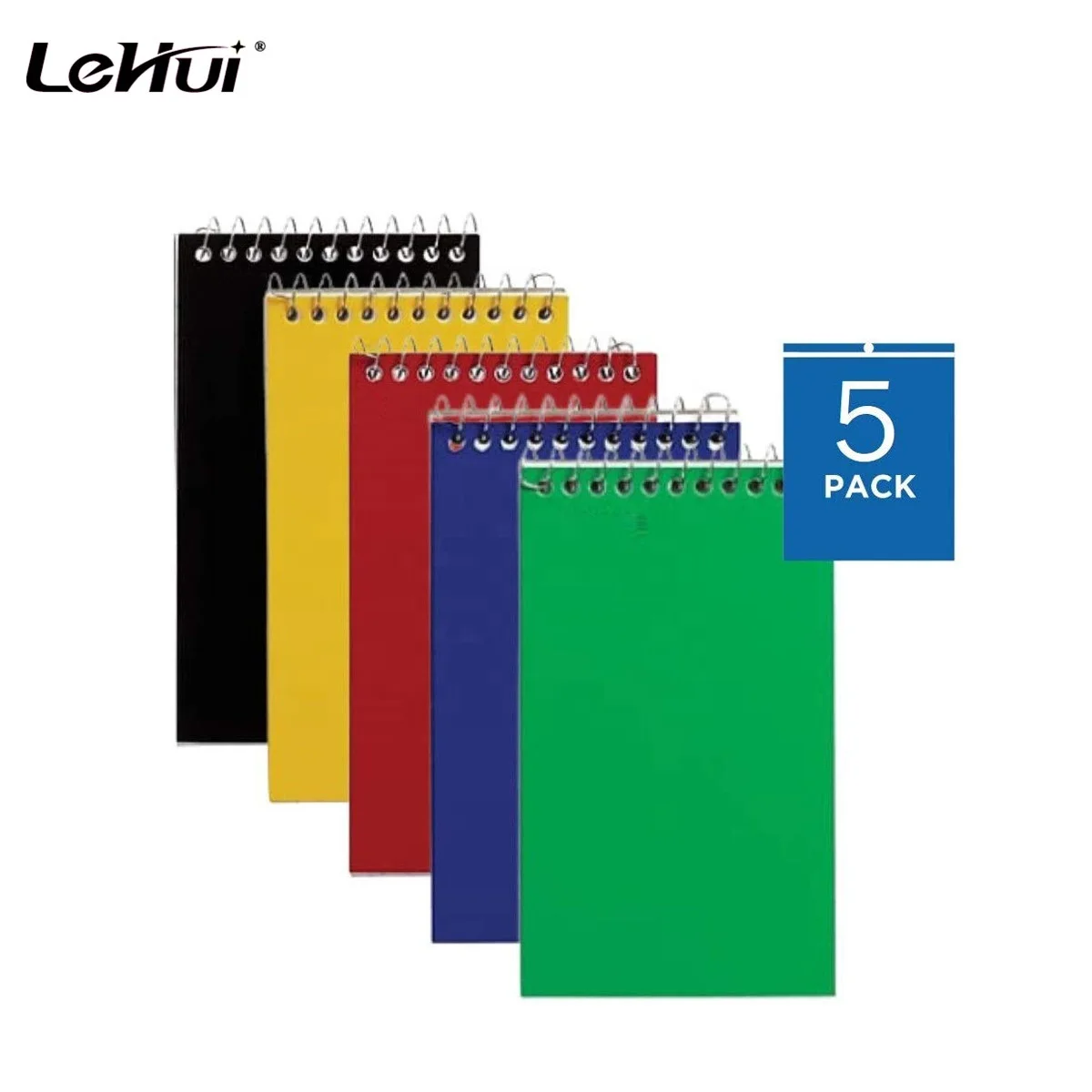 Wholesale Factory Small Notepad 3x5 Inch Assorted 75 Sheets 5 Pack Wirewound Spiral Memo Books With College Ruled